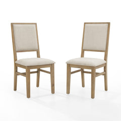 Crosley Joanna 2pc Upholstered Back Chair Set Rustic-Brown - CF501317-RB - The Home Selection