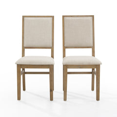 Crosley Joanna 2pc Upholstered Back Chair Set Rustic-Brown - CF501317-RB - The Home Selection