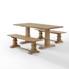 Crosley Joanna 72 Inch 3pc Dining Set Rustic-Brown - KF20019RB - The Home Selection