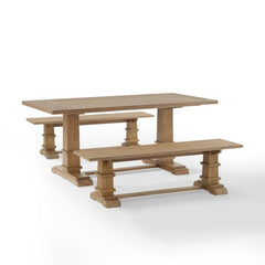 Crosley Joanna 72 Inch 3pc Dining Set Rustic-Brown - KF20019RB - The Home Selection