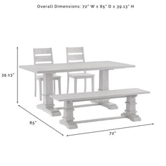 Crosley Joanna 72 Inch 4pc Dining Set Rustic-Brown - KF20017RB - The Home Selection