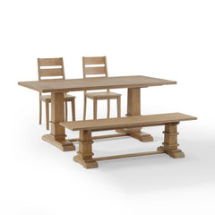 Crosley Joanna 72 Inch 4pc Dining Set Rustic-Brown - KF20017RB - The Home Selection