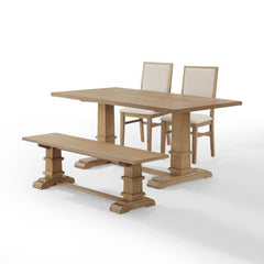 Crosley Joanna 72 Inch 4pc Dining Set Rustic-Brown - KF20018RB - The Home Selection