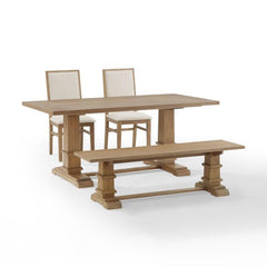 Crosley Joanna 72 Inch 4pc Dining Set Rustic-Brown - KF20018RB - The Home Selection