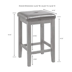 Crosley Julia 50 Inch Stainless Steel Top Island W/Uph Square Stools - KF30063WH-BK - The Home Selection