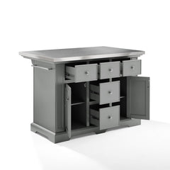 Crosley Julia 50 Inch Stainless Steel Top Kitchen Island - KF30025A - The Home Selection