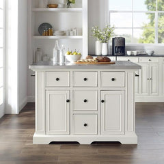 Crosley Julia 50 Inch Stainless Steel Top Kitchen Island - KF30025A - The Home Selection