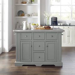 Crosley Julia 50 Inch Stainless Steel Top Kitchen Island - KF30025A - The Home Selection