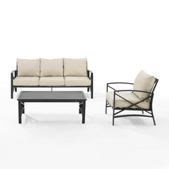 Crosley Kaplan 119 Inch 3pc Outdoor Metal Sofa Set - KO60031BZ - The Home Selection
