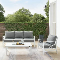 Crosley Kaplan 119 Inch 3pc Outdoor Metal Sofa Set - KO60031BZ - The Home Selection