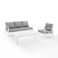 Crosley Kaplan 119 Inch 3pc Outdoor Metal Sofa Set - KO60031BZ - The Home Selection