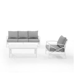 Crosley Kaplan 119 Inch 3pc Outdoor Metal Sofa Set - KO60031BZ - The Home Selection