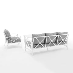 Crosley Kaplan 119 Inch 3pc Outdoor Metal Sofa Set - KO60031BZ - The Home Selection