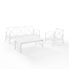 Crosley Kaplan 119 Inch 3pc Outdoor Metal Sofa Set - KO60031BZ - The Home Selection