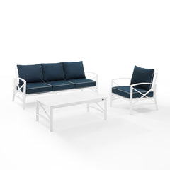 Crosley Kaplan 119 Inch 3pc Outdoor Metal Sofa Set - KO60031BZ - The Home Selection