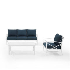 Crosley Kaplan 119 Inch 3pc Outdoor Metal Sofa Set - KO60031BZ - The Home Selection