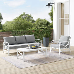 Crosley Kaplan 119 Inch 3pc Outdoor Metal Sofa Set - KO60031BZ - The Home Selection