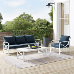 Crosley Kaplan 119 Inch 3pc Outdoor Metal Sofa Set - KO60031BZ - The Home Selection
