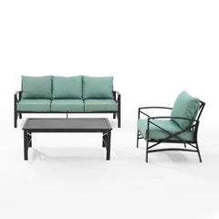 Crosley Kaplan 119 Inch 3pc Outdoor Metal Sofa Set - KO60031BZ - The Home Selection