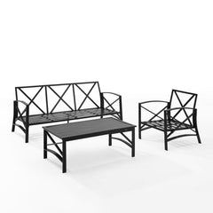 Crosley Kaplan 119 Inch 3pc Outdoor Metal Sofa Set - KO60031BZ - The Home Selection