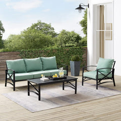 Crosley Kaplan 119 Inch 3pc Outdoor Metal Sofa Set - KO60031BZ - The Home Selection