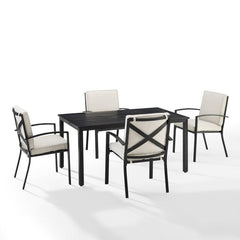 Crosley Kaplan 121.50 Inch 5pc Outdoor Metal Dining Set - KO60019BZ - The Home Selection