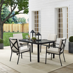 Crosley Kaplan 121.50 Inch 5pc Outdoor Metal Dining Set - KO60019BZ - The Home Selection