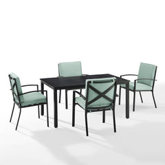Crosley Kaplan 121.50 Inch 5pc Outdoor Metal Dining Set - KO60019BZ - The Home Selection