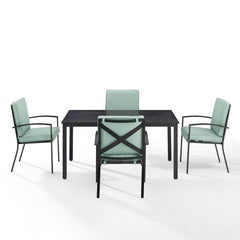 Crosley Kaplan 121.50 Inch 5pc Outdoor Metal Dining Set - KO60019BZ - The Home Selection