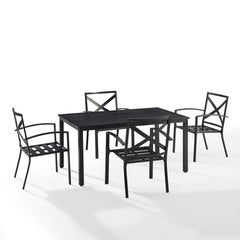 Crosley Kaplan 121.50 Inch 5pc Outdoor Metal Dining Set - KO60019BZ - The Home Selection