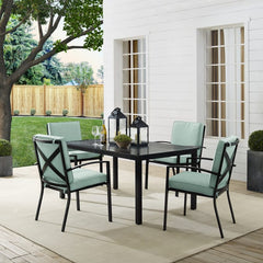 Crosley Kaplan 121.50 Inch 5pc Outdoor Metal Dining Set - KO60019BZ - The Home Selection