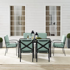 Crosley Kaplan 121.50 Inch 7pc Outdoor Metal Dining Set - KO60020BZ - The Home Selection