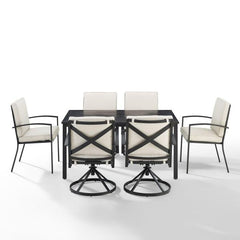 Crosley Kaplan 121.50 Inch 7pc Outdoor Metal Dining Set - KO60024BZ - The Home Selection