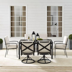 Crosley Kaplan 121.50 Inch 7pc Outdoor Metal Dining Set - KO60024BZ - The Home Selection