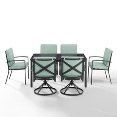 Crosley Kaplan 121.50 Inch 7pc Outdoor Metal Dining Set - KO60024BZ - The Home Selection