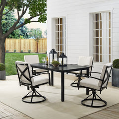 Crosley Kaplan 122 Inch 5pc Outdoor Metal Dining Set - KO60021BZ - The Home Selection