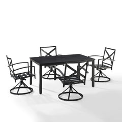 Crosley Kaplan 122 Inch 5pc Outdoor Metal Dining Set - KO60021BZ - The Home Selection