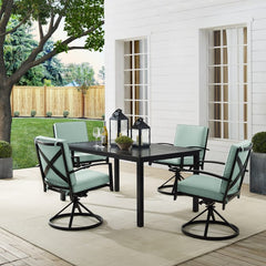 Crosley Kaplan 122 Inch 5pc Outdoor Metal Dining Set - KO60021BZ - The Home Selection