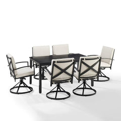 Crosley Kaplan 122 Inch 7pc Outdoor Metal Dining Set - KO60022BZ - The Home Selection