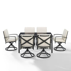 Crosley Kaplan 122 Inch 7pc Outdoor Metal Dining Set - KO60022BZ - The Home Selection
