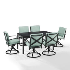 Crosley Kaplan 122 Inch 7pc Outdoor Metal Dining Set - KO60022BZ - The Home Selection