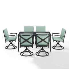 Crosley Kaplan 122 Inch 7pc Outdoor Metal Dining Set - KO60022BZ - The Home Selection