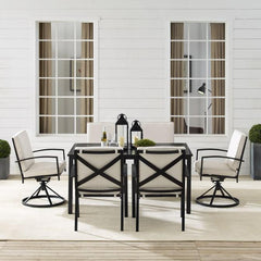 Crosley Kaplan 122 Inch 7pc Outdoor Metal Dining Set - KO60023BZ - The Home Selection