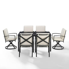 Crosley Kaplan 122 Inch 7pc Outdoor Metal Dining Set - KO60023BZ - The Home Selection