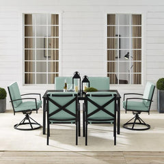 Crosley Kaplan 122 Inch 7pc Outdoor Metal Dining Set - KO60023BZ - The Home Selection