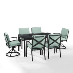 Crosley Kaplan 122 Inch 7pc Outdoor Metal Dining Set - KO60023BZ - The Home Selection