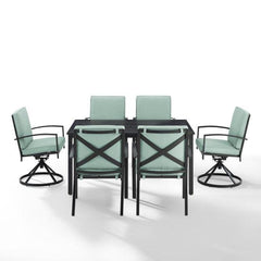 Crosley Kaplan 122 Inch 7pc Outdoor Metal Dining Set - KO60023BZ - The Home Selection