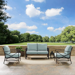 Crosley Kaplan 137.50 Inch 3pc Outdoor Metal Conversation Set - KO60011BZ - The Home Selection