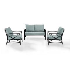 Crosley Kaplan 137.50 Inch 3pc Outdoor Metal Conversation Set - KO60011BZ - The Home Selection