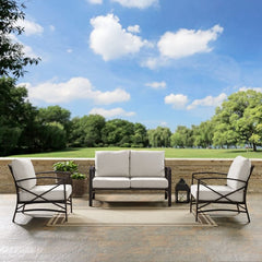 Crosley Kaplan 137.50 Inch 3pc Outdoor Metal Conversation Set - KO60011BZ - The Home Selection